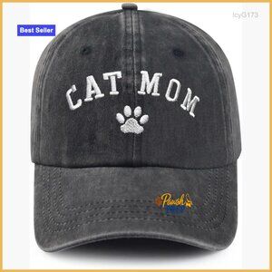 Adjustable Cotton Baseball Cap with Embroidered Ragdoll Cat Design